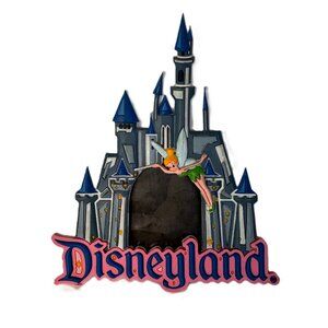 Disneyland Sleeping Beauty Castle & Tinker Bell Frame Magnet Disney Parks Calif.